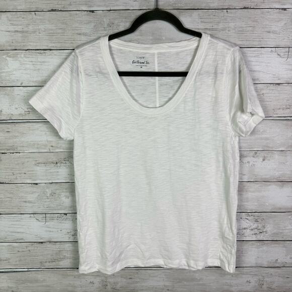 J Crew Factory Girlfriend Tee White Size Medium - Picture 1 of 3
